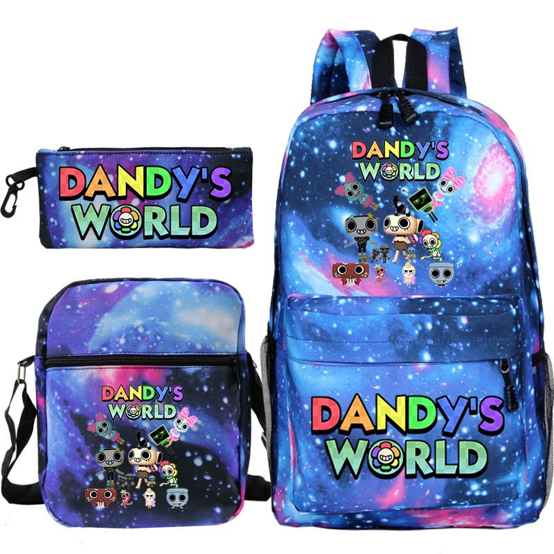 Dandy's world hot-selling children's backpack set, primary and secondary school bag, shoulder bag, casual pencil bag.