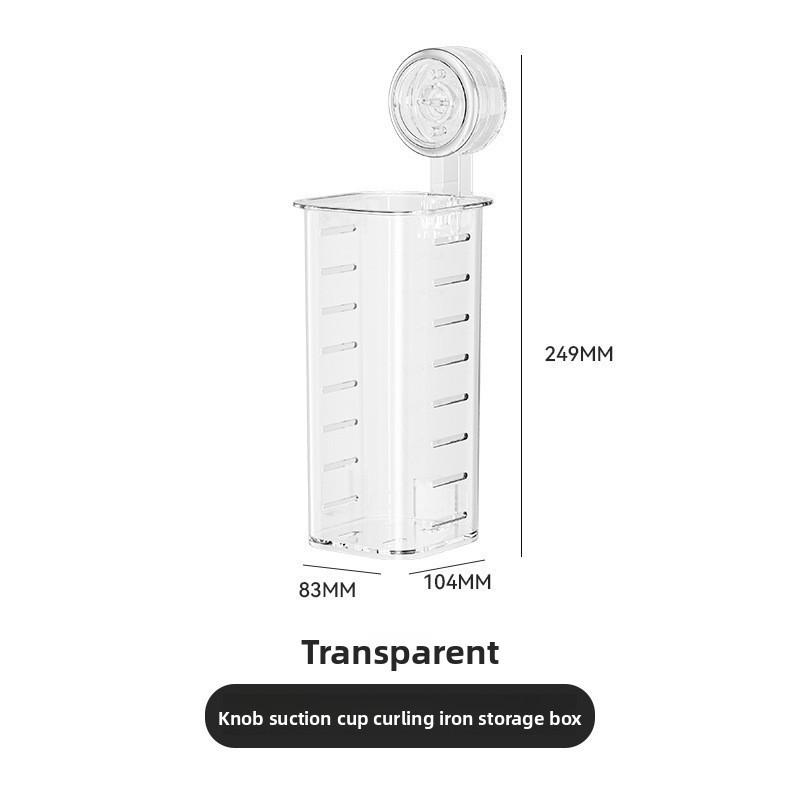 Transparent Suction Cup Hair Styling Tool Organizer For Bathroom And Vanity Use