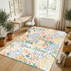 Floral Fantasy Theme Soft Crystal Velvet Rug Custom Name & Text Print Non Slip Floor Rug for Bedroom Living Room