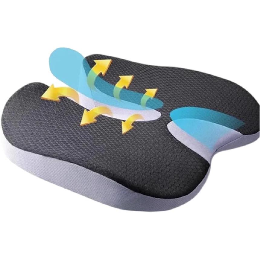 Seat Cushion – Non-Slip Orthopedic Memory Foam Pad for Tailbone, Sciatica & Back Pain Relief, Comfortable Large Pad for Office Chair, Car, Home,