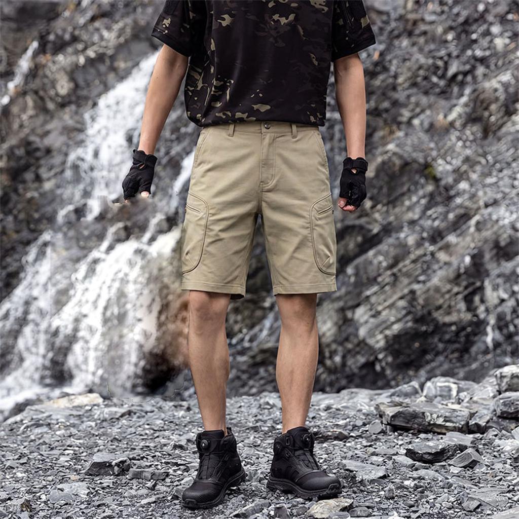 Mens Utility Cargo Shorts Multi Pocket Outdoor Workwear Five Pocket Design Relaxed Fit Functional Shorts
