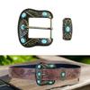 Vintage Carved Turquoise Belt Buckle for Jeans Pants Belt Pin Buckle Belt Buckle Replacement for 1.5inch Width Waistbelt