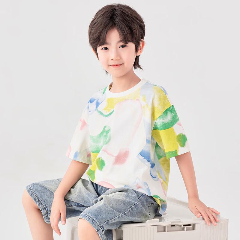 Duoduojia Boys' Summer Cool-Touch Tie-Dye Short Sleeve T-Shirt
