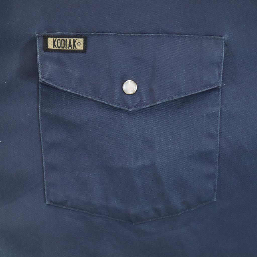 KODIAK 70s Vintage Long Sleeve Work Shirt Navy Men's Used