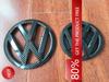 BAJH3 2025 Hot Black 13.5CM Front & 11CM Rear Emblems with Carbon Fiber Pattern for Volkswagen MK7 GTI Golf Replacement