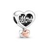 Love You Mum, Dad, Friend, Sister, Family Heart Charm Bead fit European Original Silver Bracelet DIY Jewelry Gift for Women
