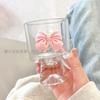 Nordic Style Court Goblet Niche Design Bow Decoration Glass Simple Household Whisky Glass Beverage Juice Dessert Cup Drinkware