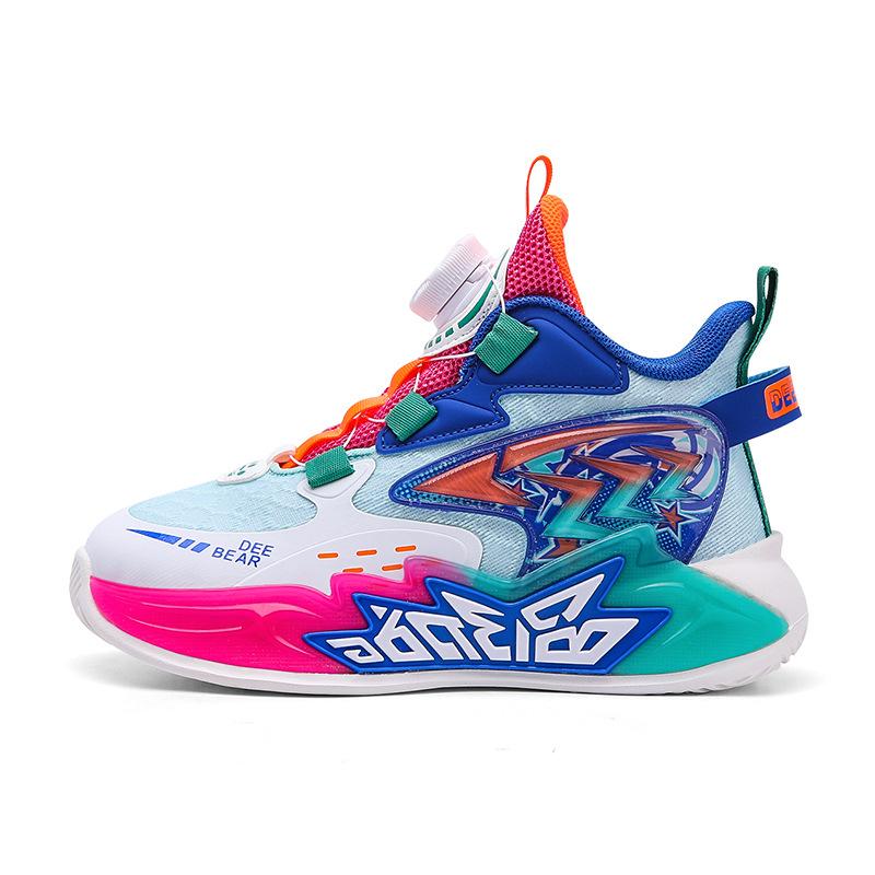 Boys 2025 new spring and autumn breathable mesh children's sports shoes medium and older boys non-slip basketball shoes