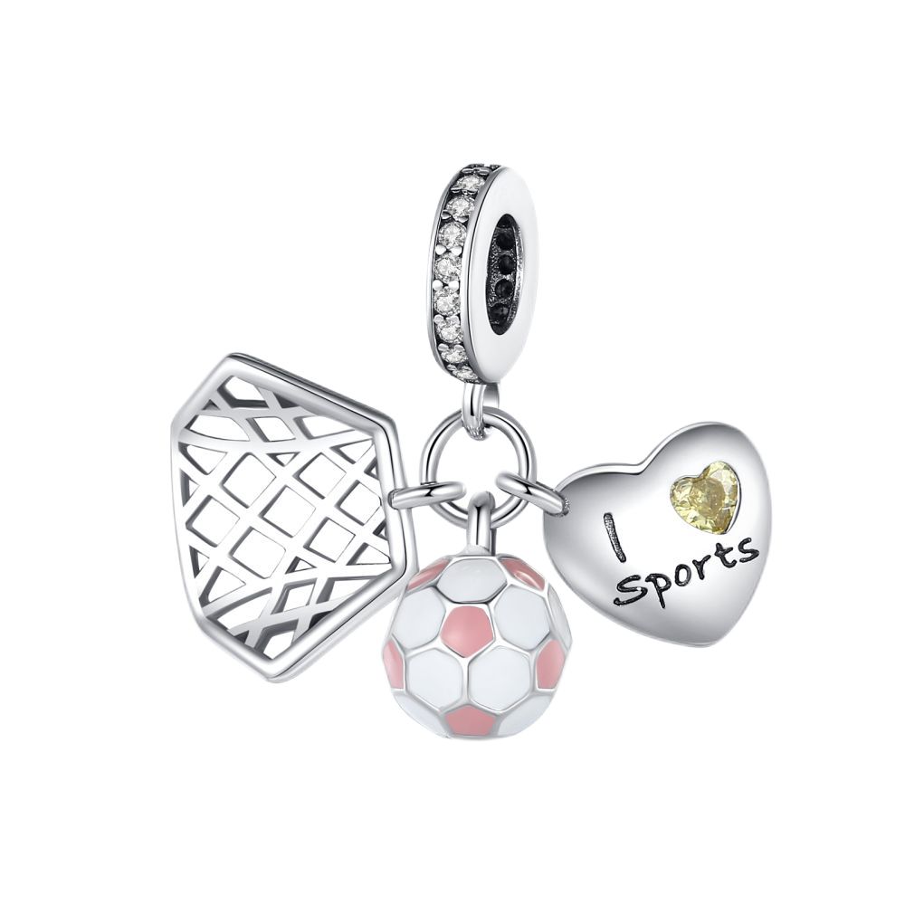 Charms Plata Football Soccer Sports Copper Plated For Charms Copper Plated Original Bracelet For Jewelry Making
