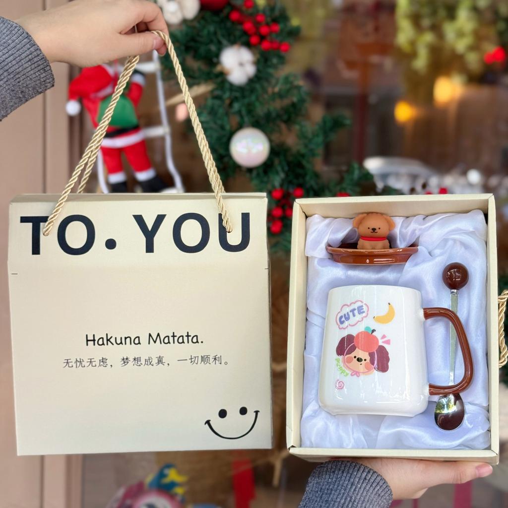 Weihnachtsgeschenk Mädchen Keramiktasse süße Tasse Souvenir praktisch Kinder neue Wassertasse 2025 Jungen