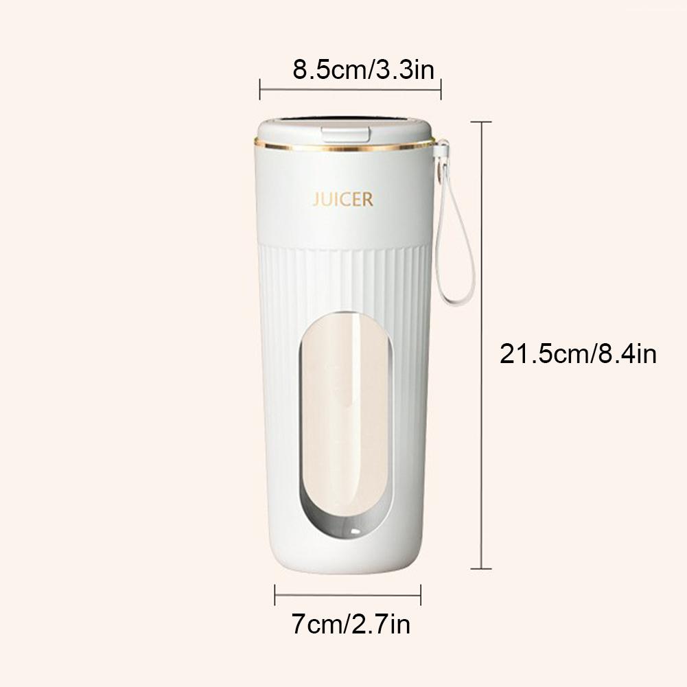 340ml Portable Juicer Electric Juicer Cup Rechargeable Blender Cup 1200mAh Juice Extractor 14 Blades for Smoothies Shakes