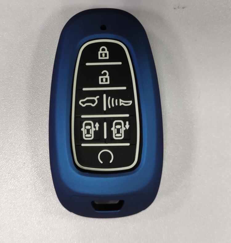 Carbon Fiber Abs +Silicone Car Key Fob Case Cover For Hyundai Solaris Sonata Hybrid Nexo Nx4 New Grand Santa Fe Tucson