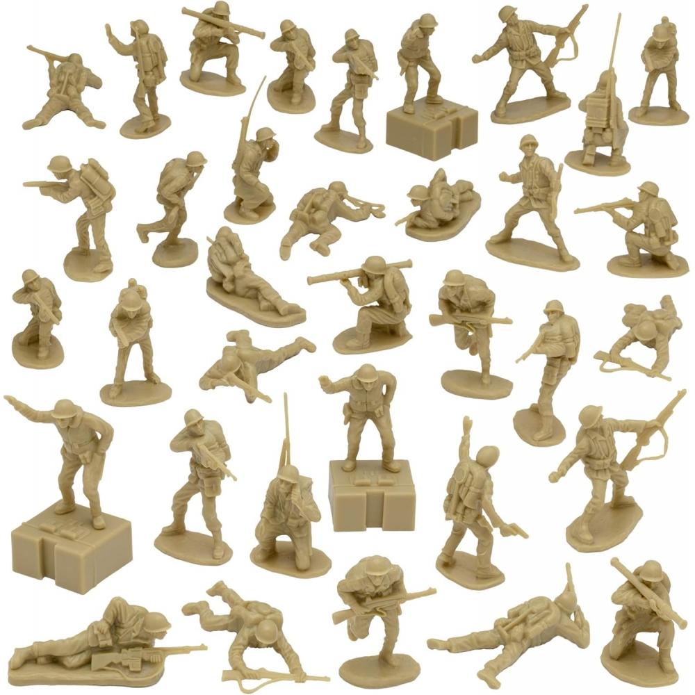 Bmc Ww2 Iwo Jima Corpo dei Marines degli Stati Uniti Plastica Soldatini Esercito 36 Figure Soldato Americano Beige 40045 Beige