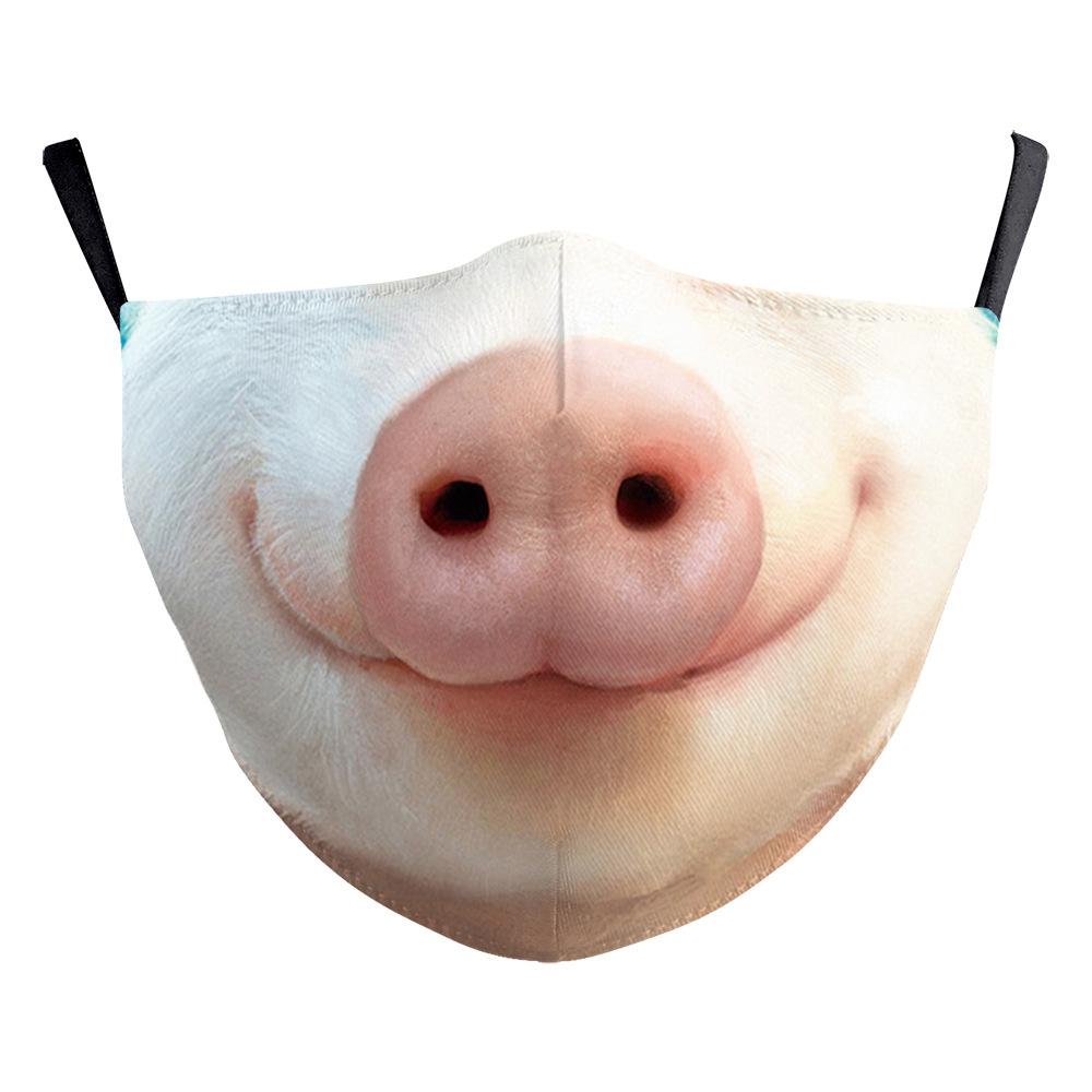 Animal Puppy Funny Mouth Anti-Haze Dustproof Adult Digital Print Protective Mask