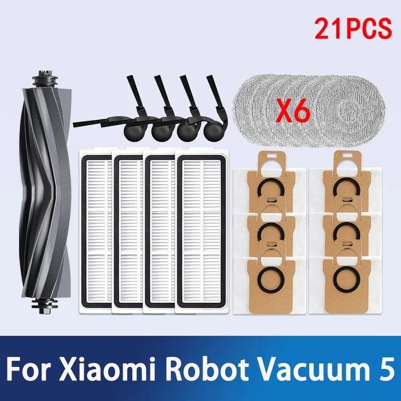 Für Xiaomi Roboterstaubsauger 5 / OV31GL Ersatzzubehör Rollbürste Hauptseitenbürste Wischlappen HEPA-Filter Staubbeutel Ersatzteile