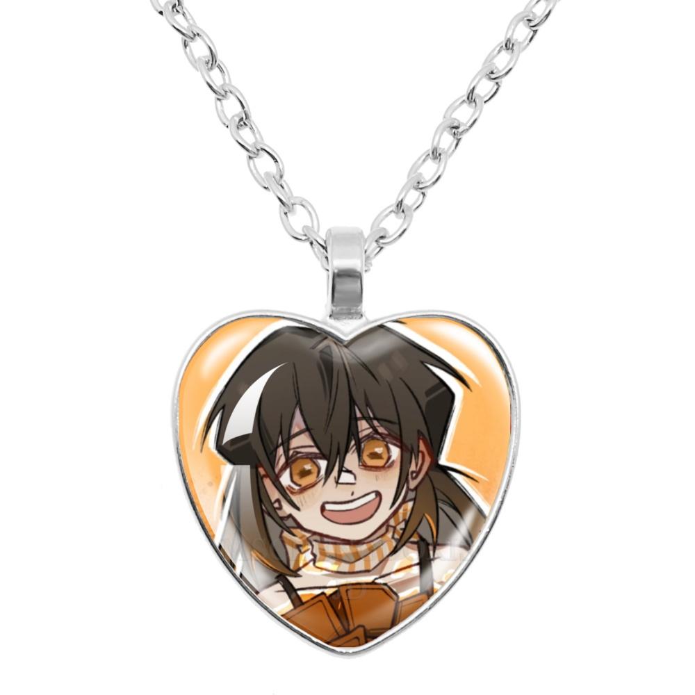 GACHIAKUTA Halskette Glas Herzform Anhänger Halskette Gachiakuta Zeichentrickfigur Halskette Schmuck Dekoration Fans Sammeln Geschenk