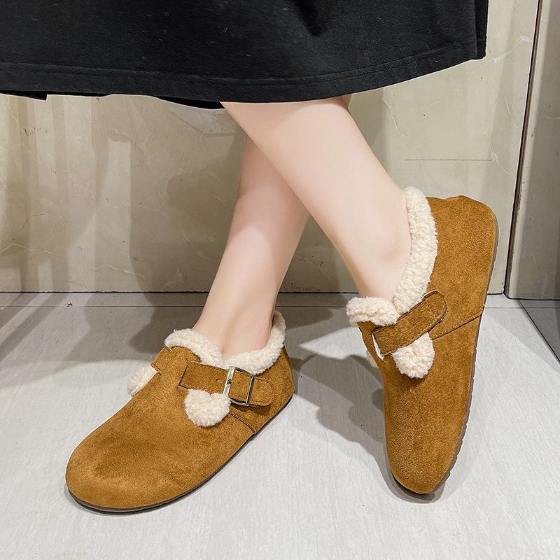 Women's Soft Elastic Winter Warm Winter Cold Padded Snow Boots Thick Soles Non-slip Wear Outdoor Leisure Sports a Footstool Fur Cotton Shoes