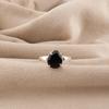 Anello Fatto a Mano in Argento Sterling 925 con Pietra Naturale di Onice Nero da Donna per Regalo di Anniversario RR-81-17