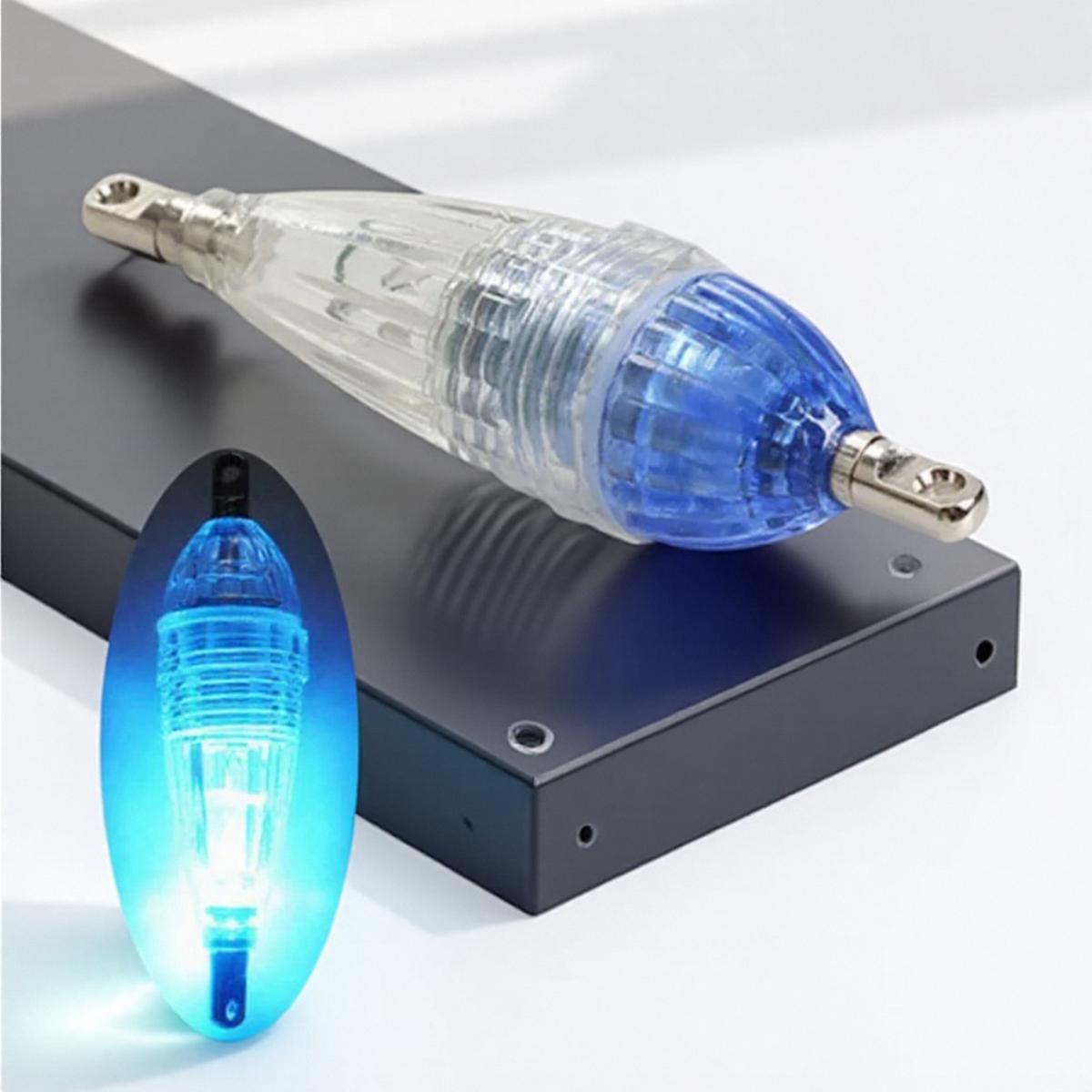 

Professional LED Fishing Light Bait Lure for Night Day Outdoor Fishing Solid Rust Proof Flashing Light Fishing Tool Accessories синій