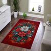Red Christmas Rug,white Red Poinsettia Rug,holiday Floral Decor Rug,festive Winter Rug,vintage Christmas Wall Art Rug,xmas Rug