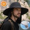 Unisex wodoodporny kapelusz typu bucket z szerokim rondem, ochrona przeciwsłoneczna z osłoną na kark, na wędrówki, wędkowanie, jazdę na rowerze, letnie akcesoria outdoorowe