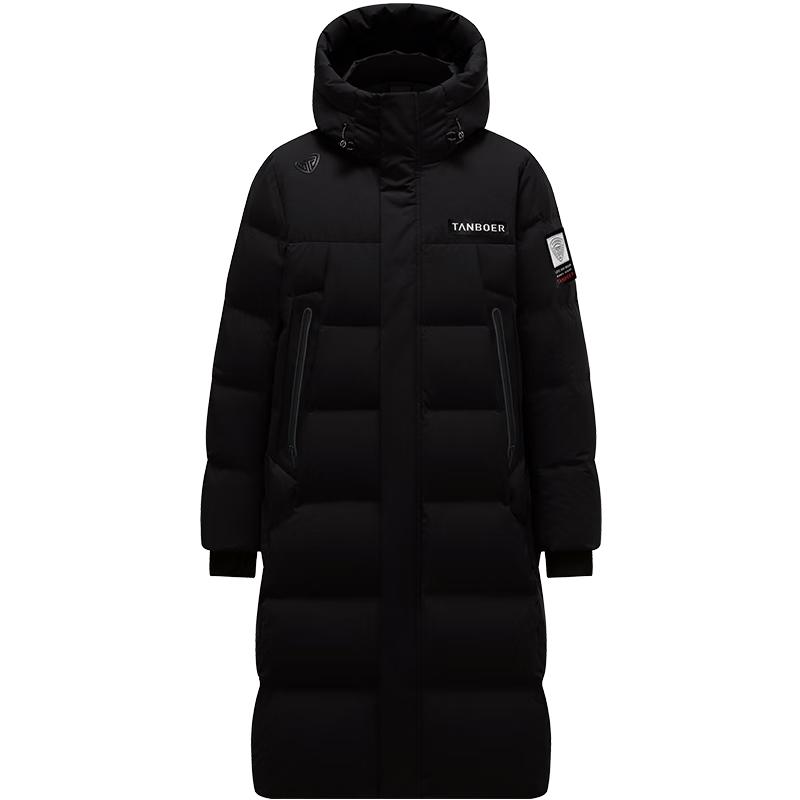 Tanboer Unisex Long Hooded Goose Down Winter Coat 165/84A