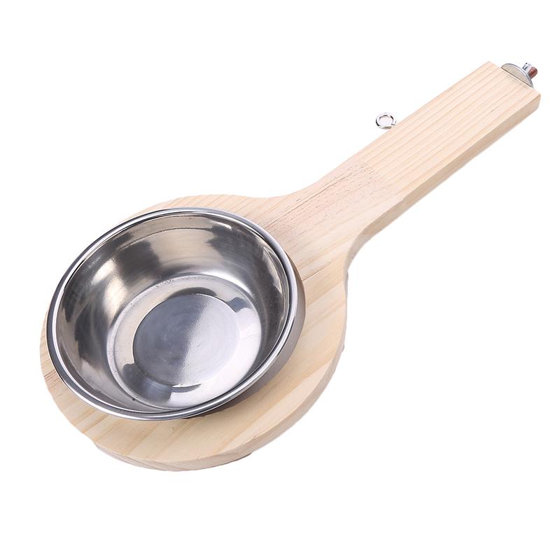Papagei Vogel Massivholz Stehen Stick Metall Feeder Hängen Fütterung Tasse Lebensmittel Schüssel Vogel Käfig Zubehör Pet Supplies