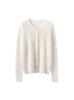 Women's Cashmere Cable Knit Cardigan: Solid Color, Round Neck, Warm Mulberry Silk Sweater for Autumn-Winter