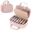 Teamoy Sunglasses Storage Case, Eyeglasses Storage Bag for Travel, Adjustable Dividers, Multiple Storage for 5, 6, or 7 Pairs, Women's and Men's, Pink