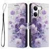 Wallet Case for Redmi Turbo 5 5G - Leather/PU, Purple, With Lanyard