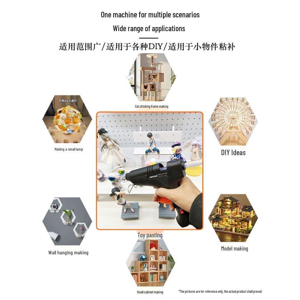 High Viscosity Electric Hot Melt Glue Gun with 11mm Glue Sticks for Household and Crafts