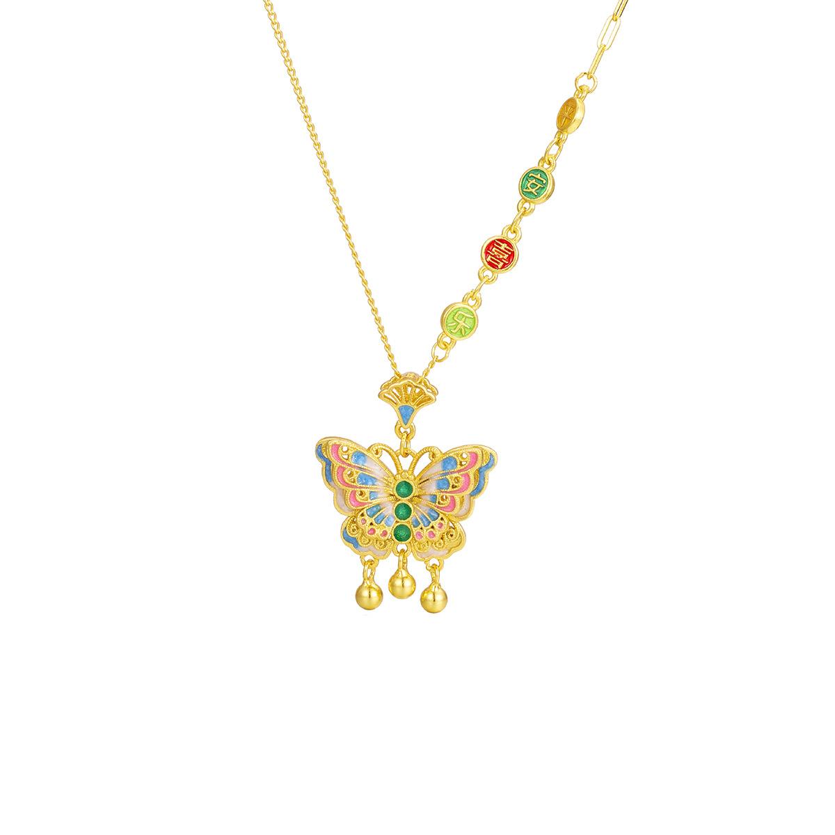 

S925 стерлингового серебра Симфония бабочка ожерелье Женский стиль суда Премиум бабочка ключица цепочка мода 925 Silver