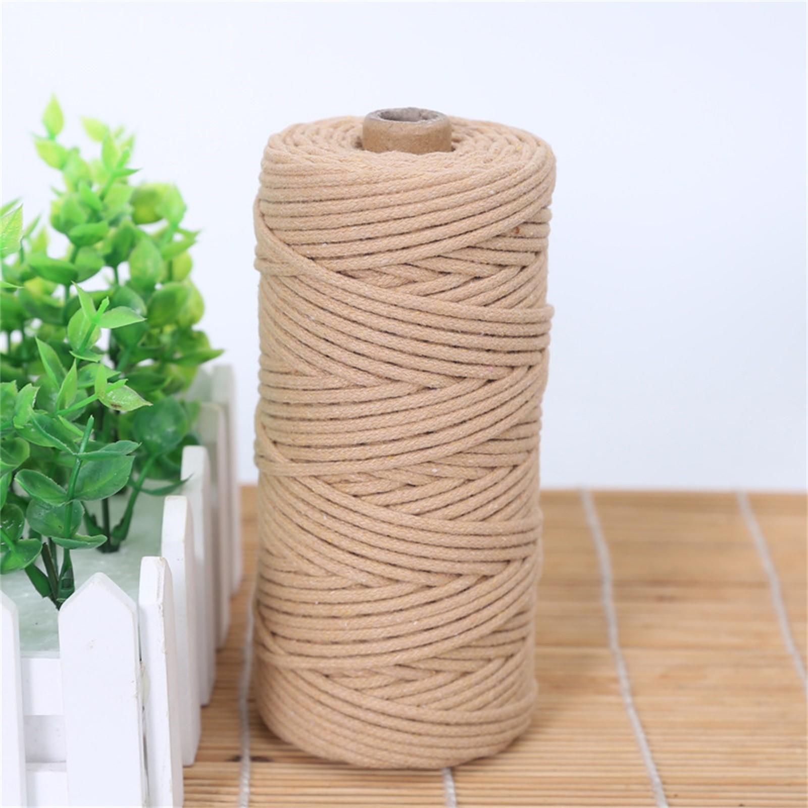 4mm Colored Cotton Rope Diy Hand-woven Tapestry Decoration Material Rope Tag Rope Colored Cotton Rope 100m One Size