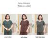 Mom's Fashionable Summer Short-Sleeve Set: Stylish Cardigan Top, Cool Two-Piece Outfit for Middle-Aged and Elderly Women.