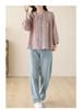 Summer Cotton Linen Casual Women's Blouse - Lightweight, Loose, and Slimming Seven-Sleeve Sunscreen Top