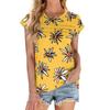Damenmode Lässig Kurzarm Basic Textur Floral Rundhals T-Shirt Kappenärmel Top
