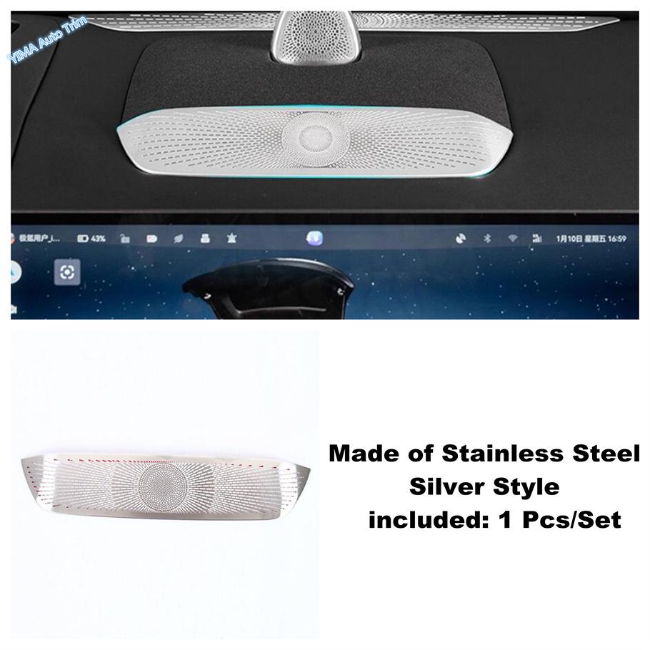 Stainless Steel Air AC Conditioning Vent Outlet Inner Door Speaker Cover Trim Fit For ZEEKR 7X 2024 2025 Decoration Accessories