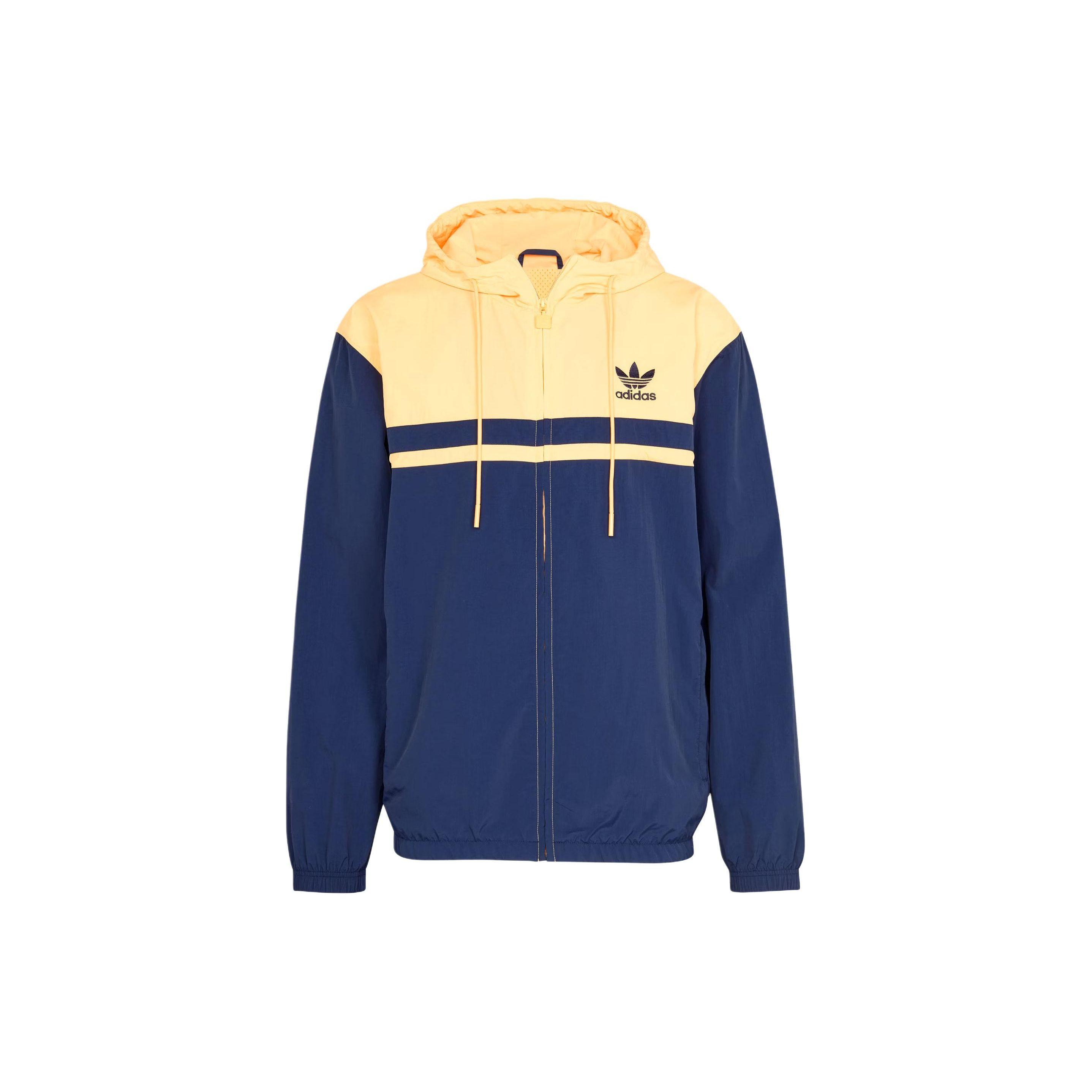 adidas Originals Classics Windbreaker Hooded Jacket Navy Yellow IU0202 S
