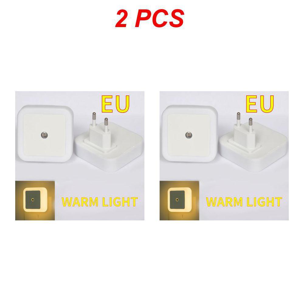 Mini Cute Wall Plug-in LED Night Light Auto Sensor Bedside Lamp For Bedroom Kid's Room Hallway Corridor Stairs EU/US 110V 220V