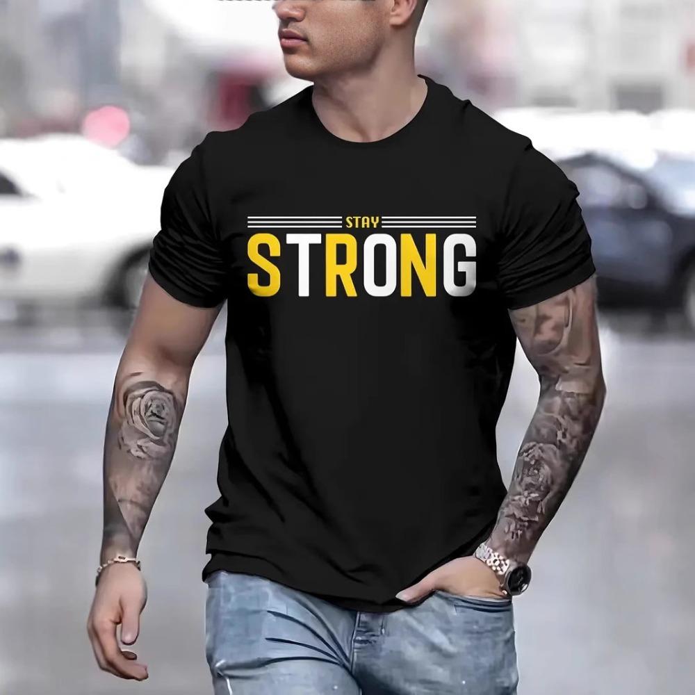 Cotton Printed Men's T-Shirt, Soft & Breathable O-Neck Short Sleeve Tee, Funny Casual Style T-Shirts