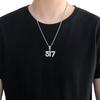 European & American Hip Hop Minimalist Bubble Font Number Pendant Necklace