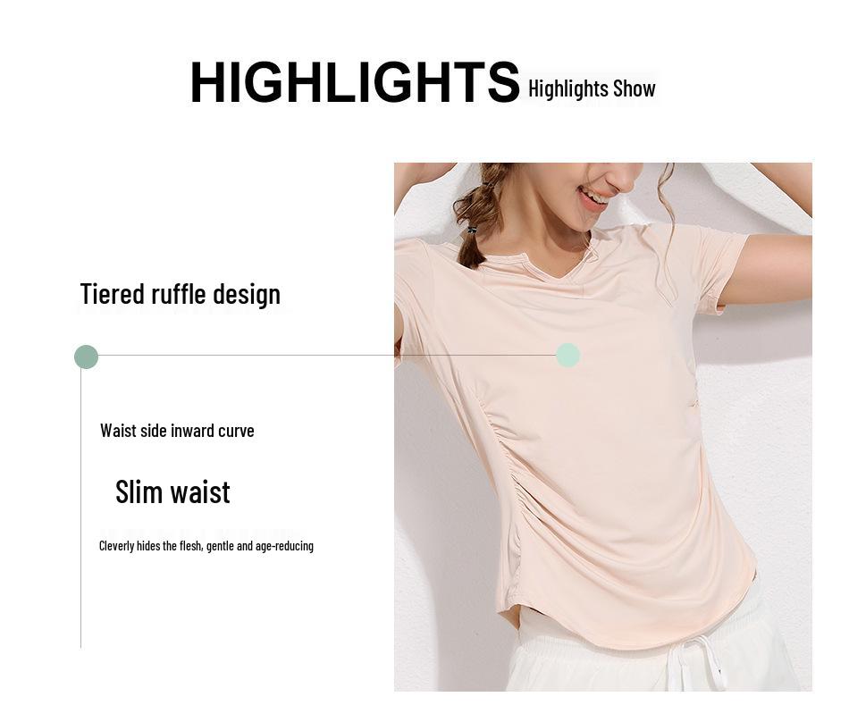 Summer 2023 Quick-Dry Plus Size Women's Yoga & Running Set - Short-Sleeve Top