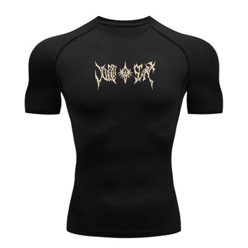 Herren Kompressions Sport T-Shirt Schnelltrocknend Atmungsaktiv Dehnbar Fitnessstudio Training Laufen Training Fitness Aktive Kleidung Kurzarm Sportoberteil