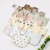 Baby Bibs Organic Cotton Muslin Scarf Burp Cloths Ruffle Floral Gauze Water Absorb Bandana for Newborn Accessories Feeding Kids