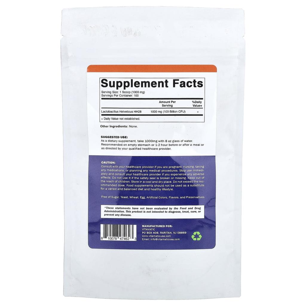 Vitamatic, Lactobacillus helveticus, 100g (3.5oz)