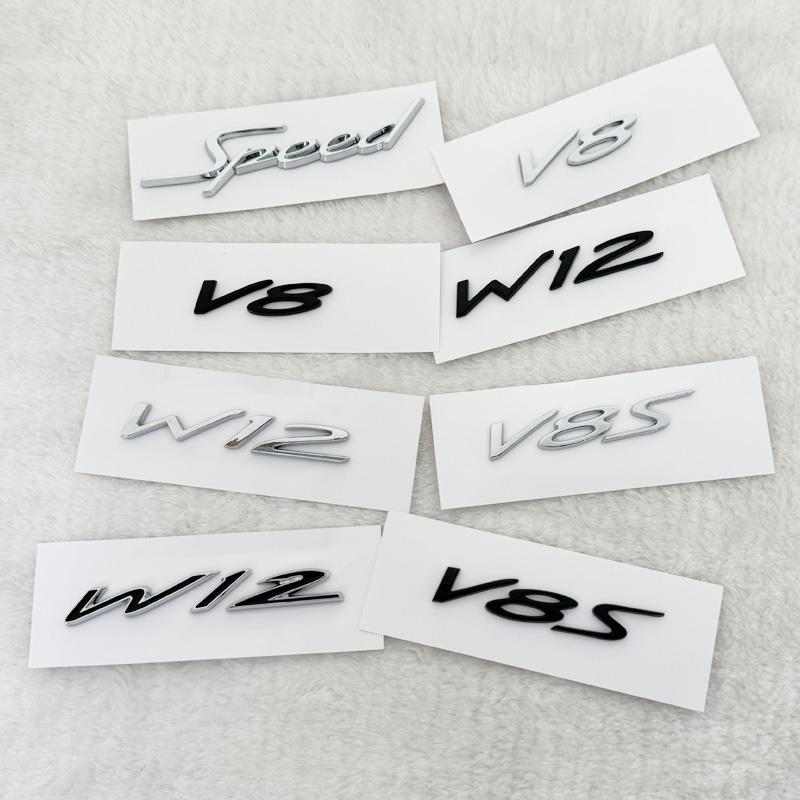 Car W12 Logo Trunk Fender Body Badge Emblem Decals Sticker For Bentley Continental GT Flying Spur Bentayga Mulsanne Parts blvc8