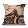 Vintage Motorcyle Chopper Poster Art Cafe Bar Industrial Mechanic Decoration Style Sofa Pillow Case Retro Linen Cushion Cover