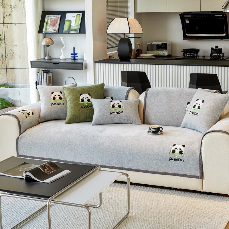 Chenille Sofakissen, Universell für alle Jahreszeiten, Neues hochwertiges rutschfestes Kissen, Leder-Sofabezug, Stoff-Sitzkissen