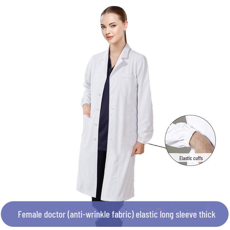 Unisex White Lab Coat for College Students, Doctors, Nurses, Beauty Salon Workers - Long or Short Sleeve Option