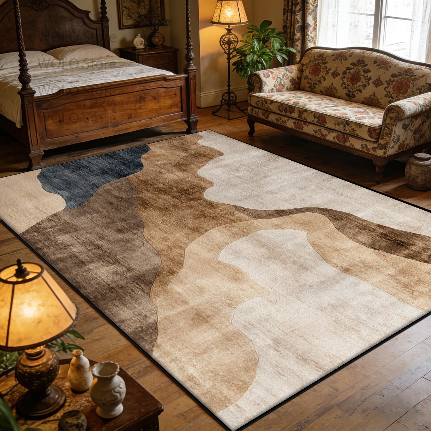 Light Colored Carpet Modern Abstract Living Room Decoration Rugs Bedroom Non-slip Lounge  Customizable Mat Children Washable 50x80cm